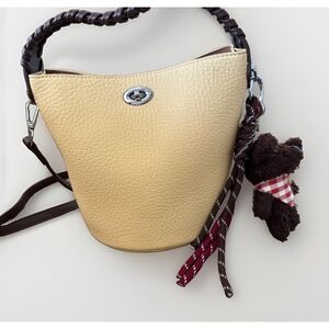 Pebbled Mini Bucket Bag Yellow 7 X 7